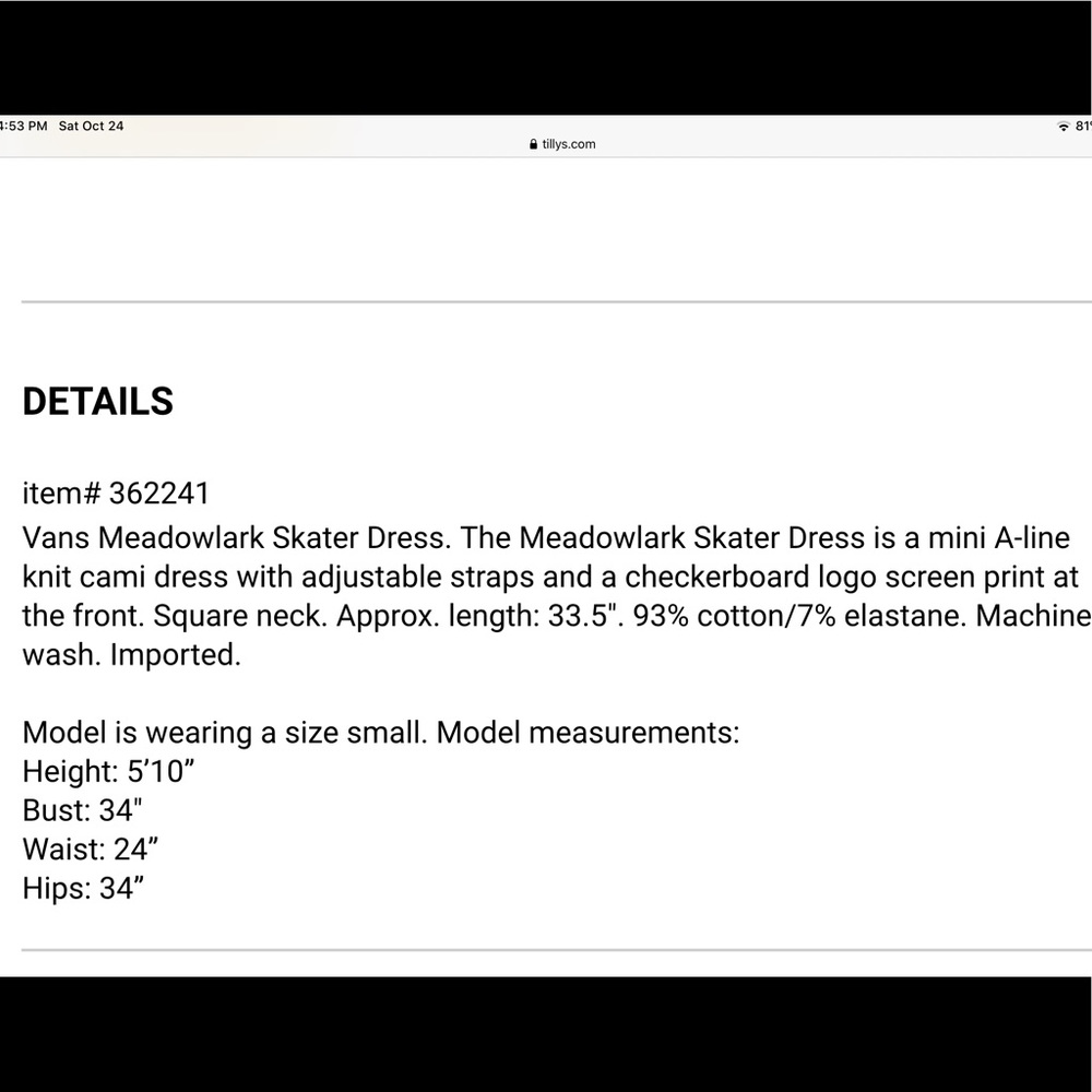 NWT Vans Meadowlark Skater Dress - Picture 6 of 6